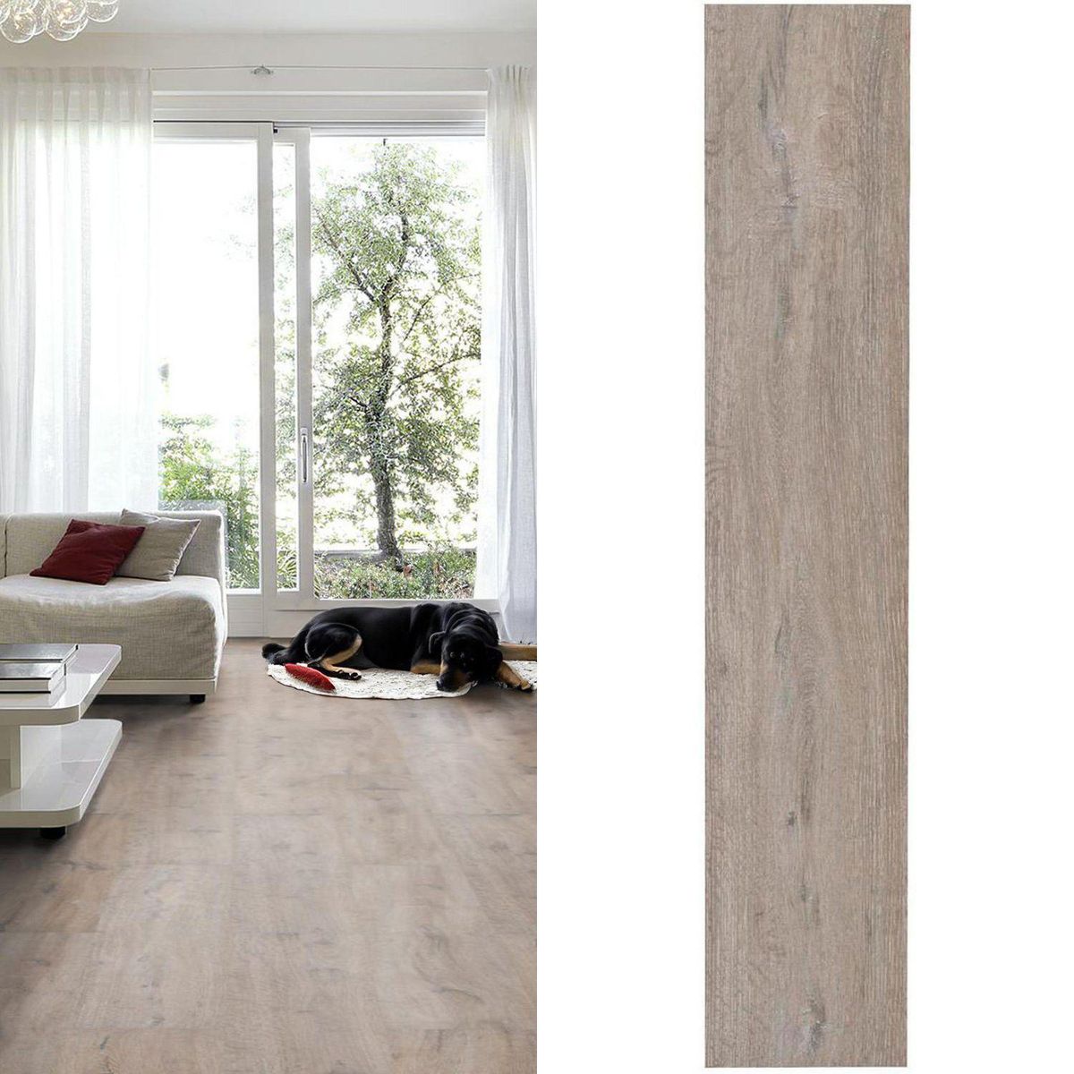 HOLZTEK - Piso Laminado Oak Mate Gris AC4 8mm 19.4x128.6cm 1.99m2