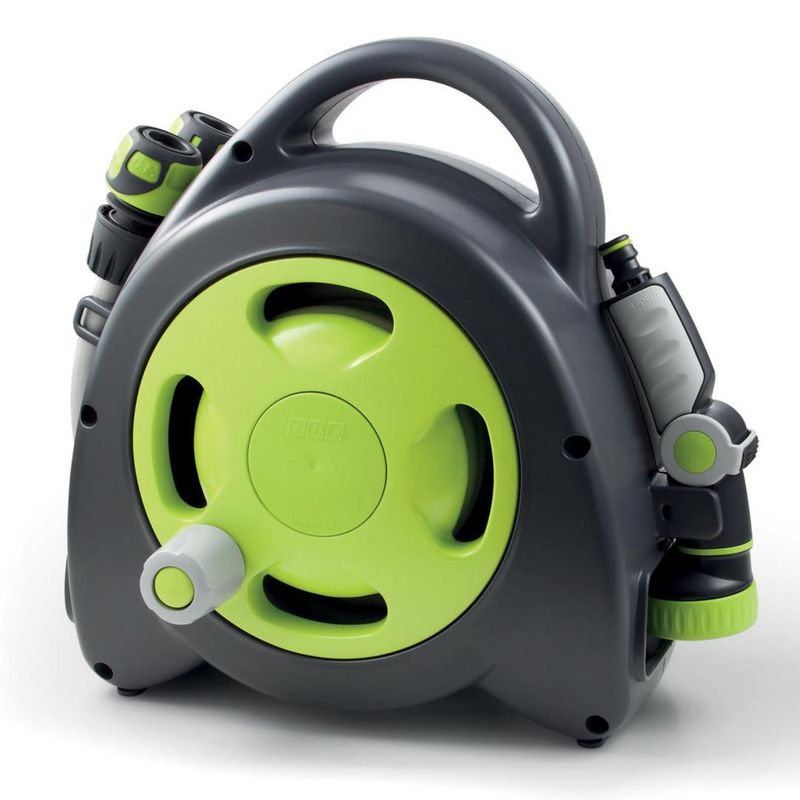 GF - SB Set Enrrollador de Manguera Portátil  Verde 16.5m