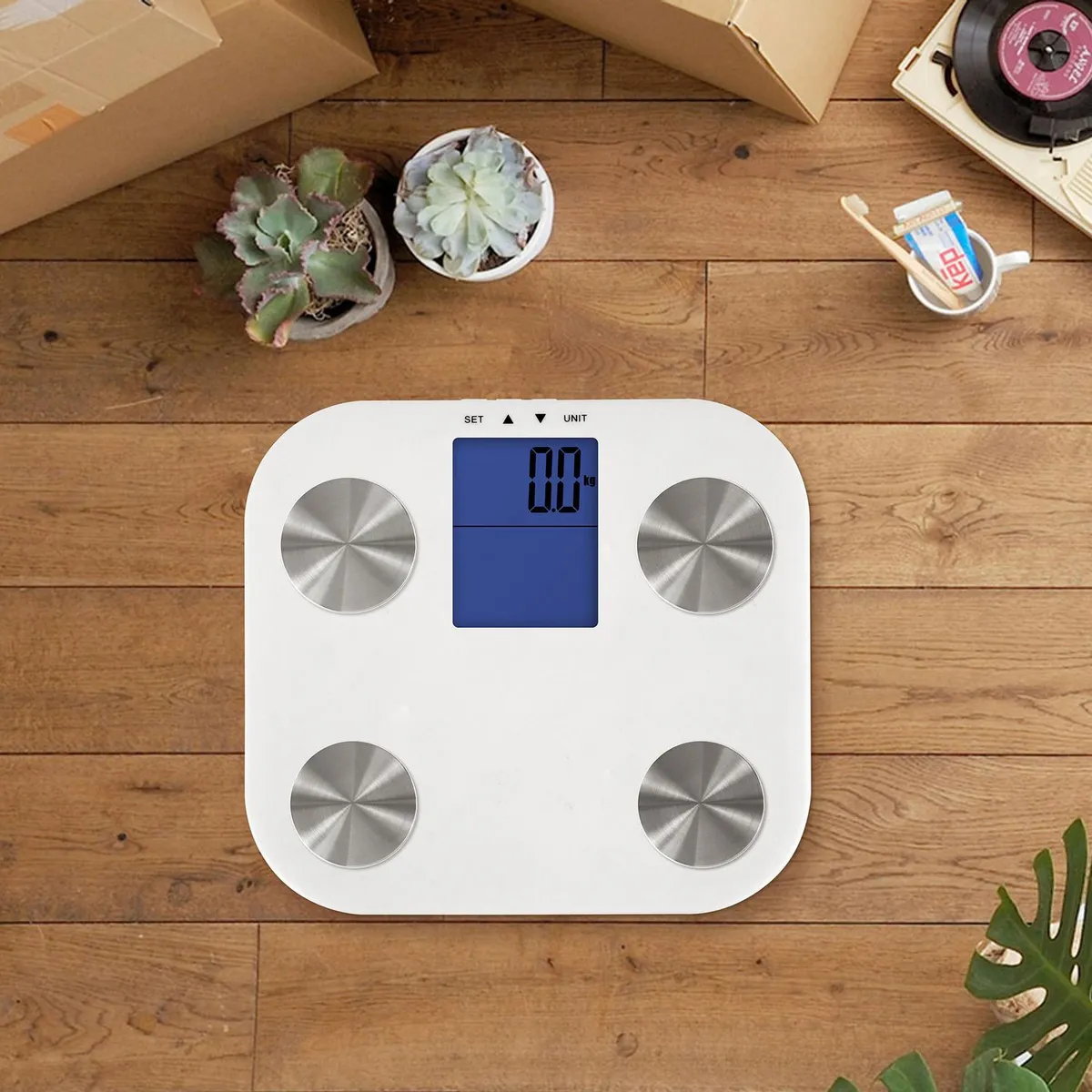 JUST HOME COLLECTION - Balanza Digital Con Pantalla Lcd Blanco