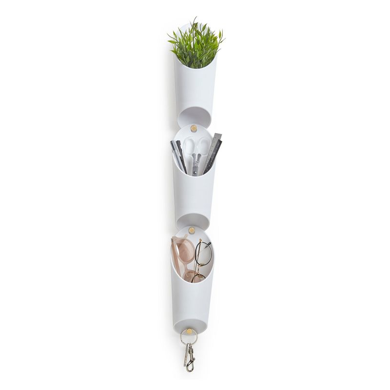 UMBRA - Set 3 Organizador de Pared de Plástico Macetero Blanco