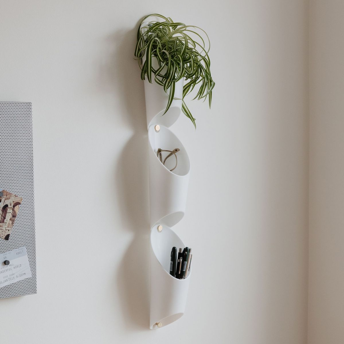 UMBRA - Set 3 Organizador de Pared de Plástico Macetero Blanco