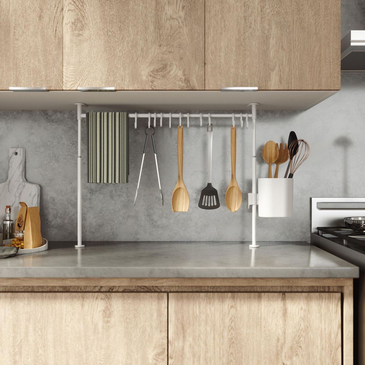 UMBRA - Set Organizador Pared para Cocina Blanco B
