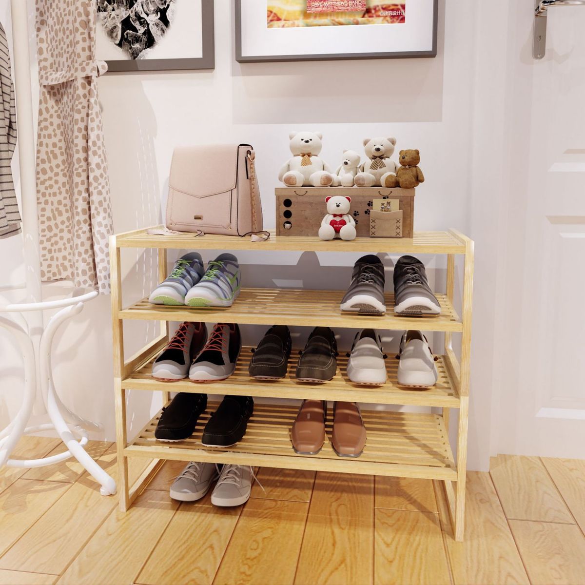 JUST HOME COLLECTION - Zapatera Bambú 4 Niveles