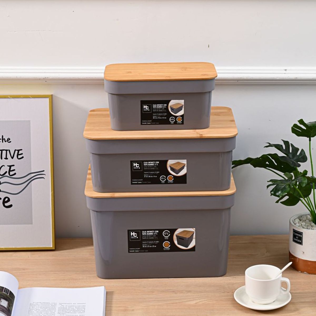 JUST HOME COLLECTION - Canasto Plástico Organizador Multiusos Infinity 11L