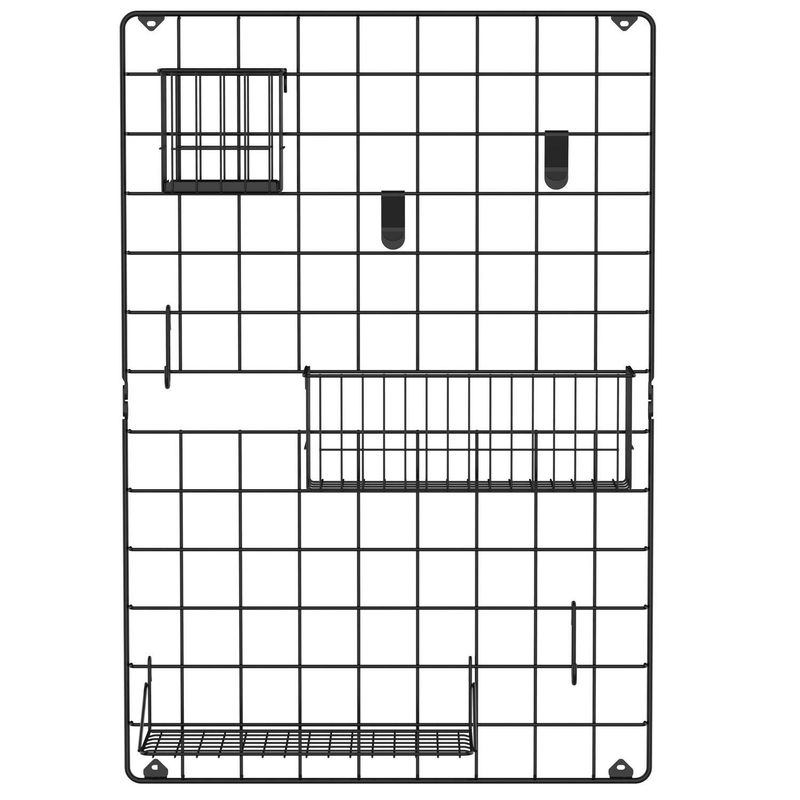 JUST HOME COLLECTION - Organizador de Escritorio Pared Rejilla Negro