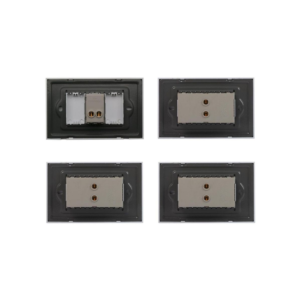 HALUX - Pack Interruptor Simple + 3 Tomacorrientes Doble Cygnus Blanco