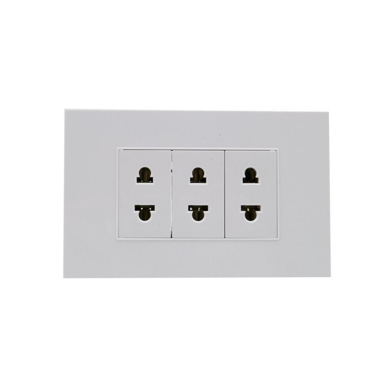 HALUX - Tomacorriente Triple Cygnus Blanco