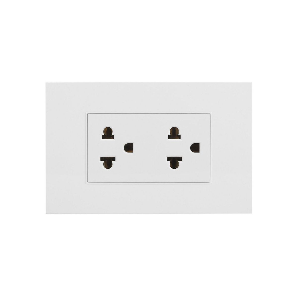 HALUX - Tomacorriente Doble P/T Cygnus Blanco