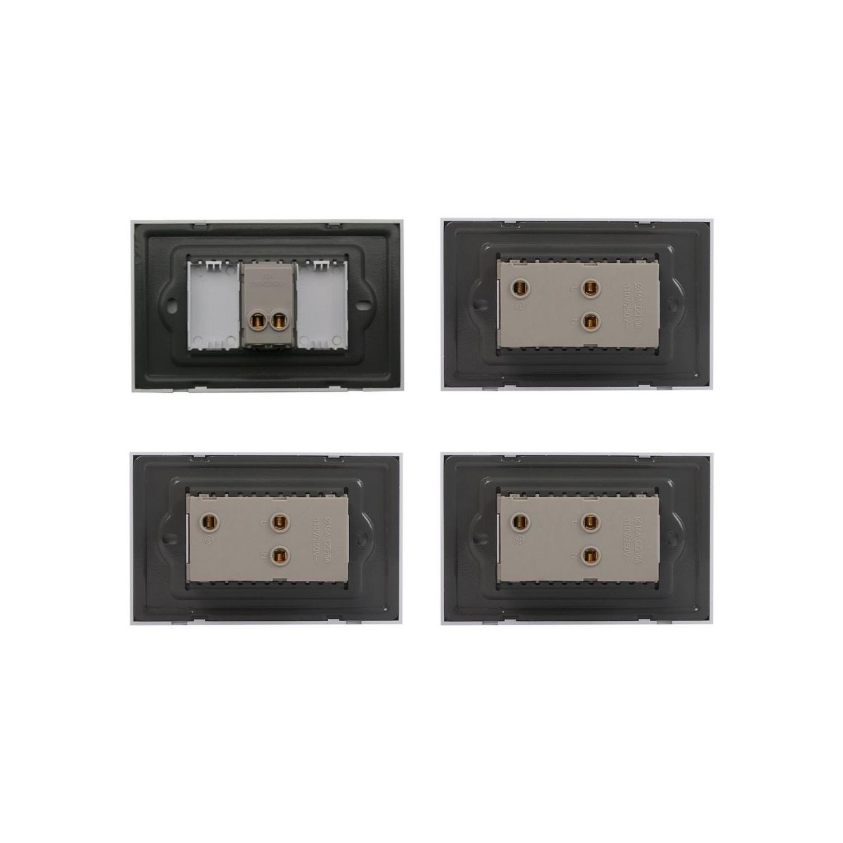 HALUX - Pack Interruptor Simple + 3 Tomacorrientes Doble P/T Cygnus Blanco