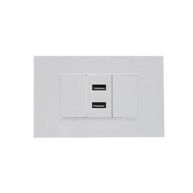 Tomacorriente Doble USB Cygnus Blanco