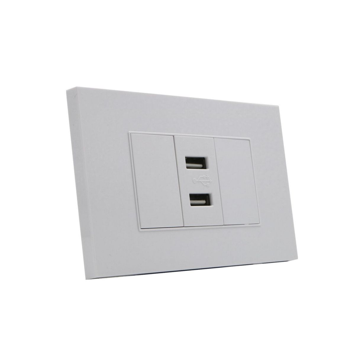 HALUX - Tomacorriente Doble USB Cygnus Blanco
