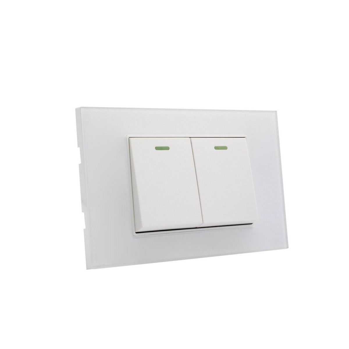 HALUX - Interruptor Doble Polaris Blanco