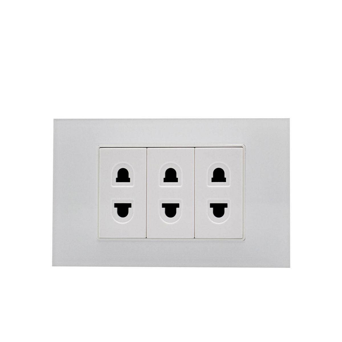 HALUX - Tomacorriente Triple Polaris Blanco