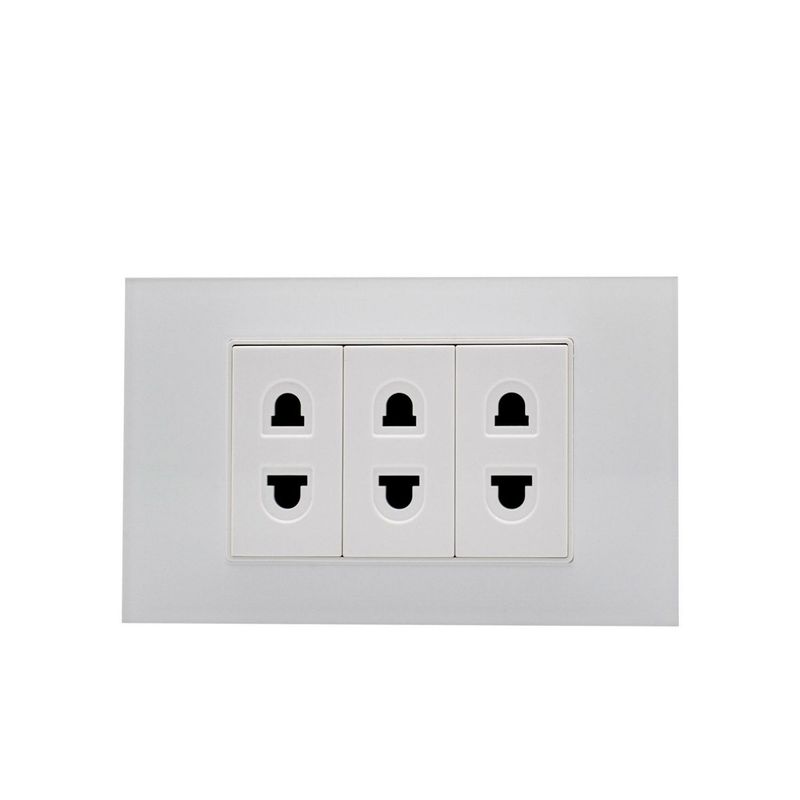 HALUX - Tomacorriente Triple Polaris Blanco