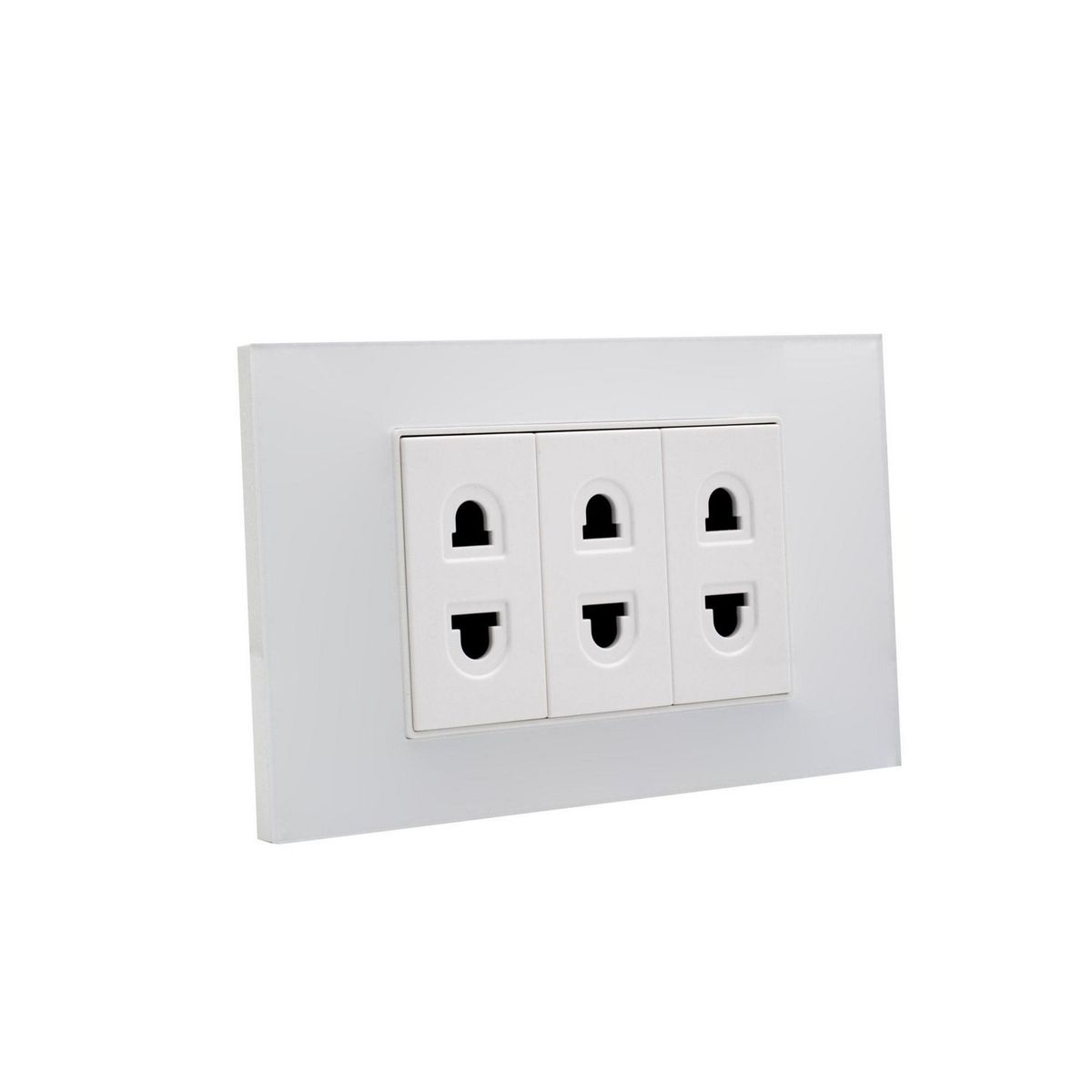 HALUX - Tomacorriente Triple Polaris Blanco