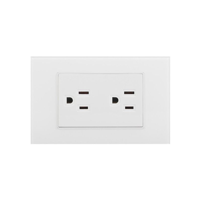 HALUX - Tomacorriente Doble US Polaris Blanco