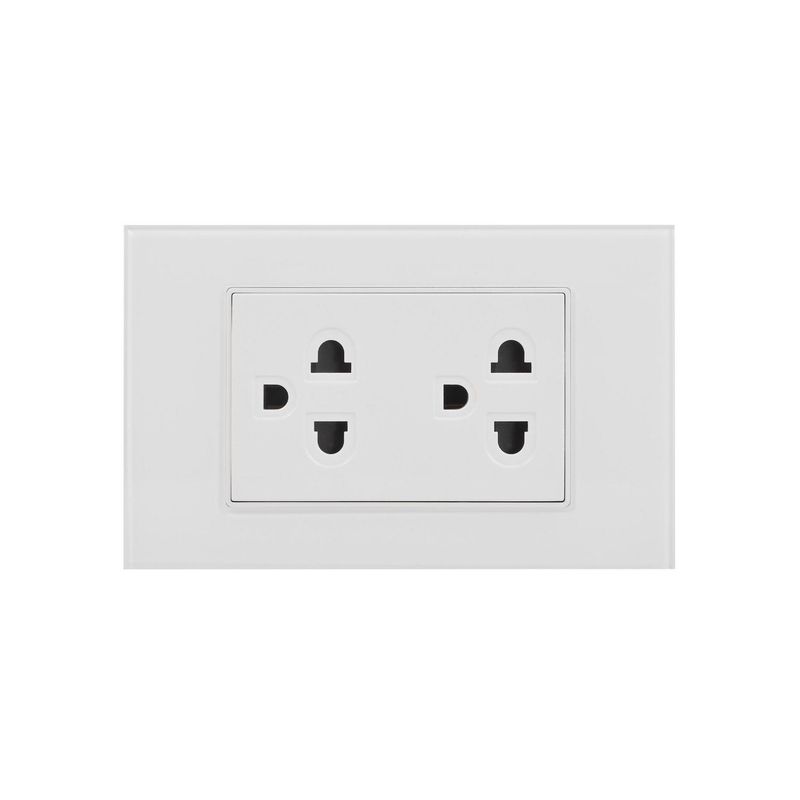 HALUX - Tomacorriente Doble P/T Polaris Blanco
