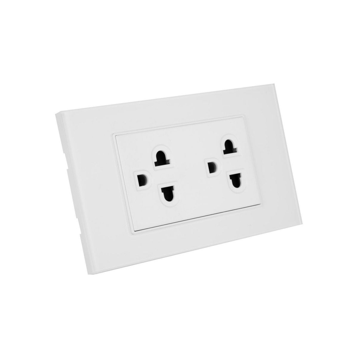 HALUX - Tomacorriente Doble P/T Polaris Blanco