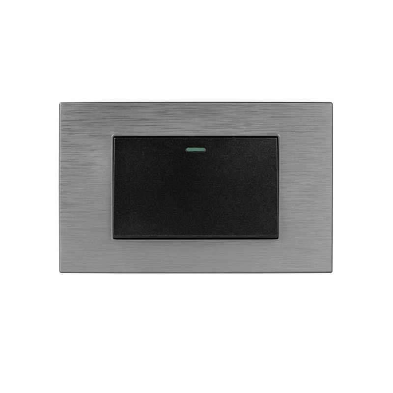 HALUX - Interruptor Simple Halux Andromeda Metalico Negro