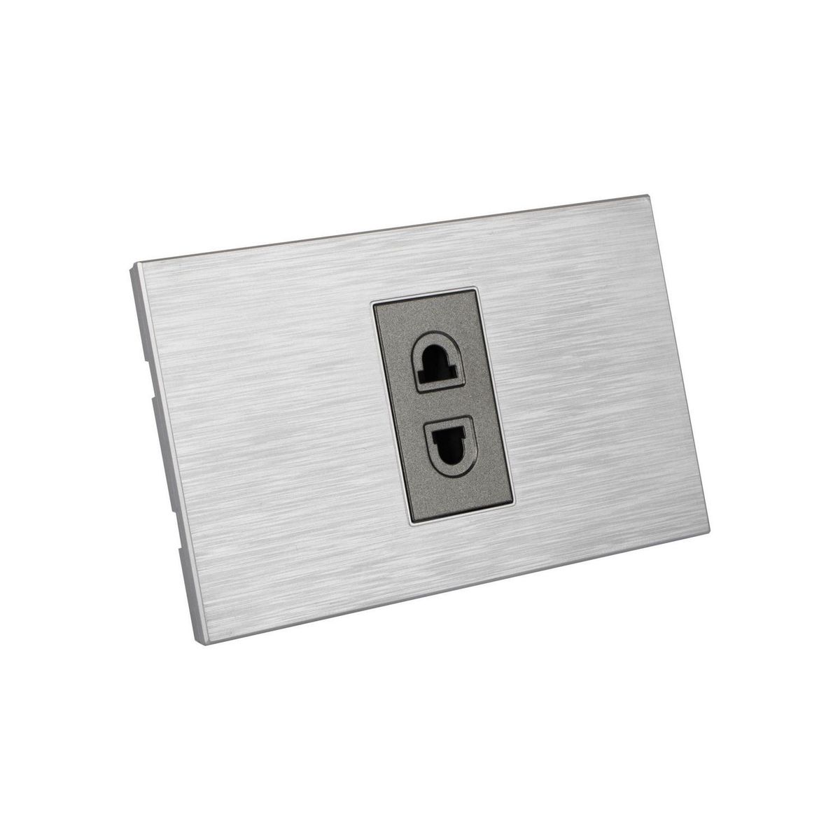 HALUX - Tomacorriente Simple Andromeda Metalico Negro