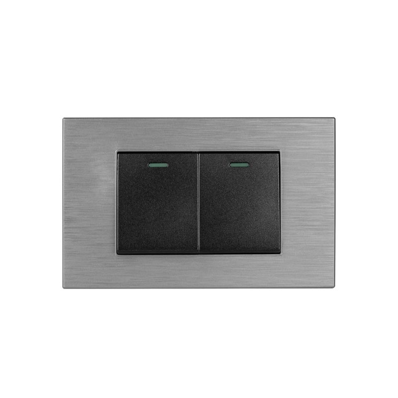 HALUX - Interruptor Doble Halux Andromeda Metalico Negro