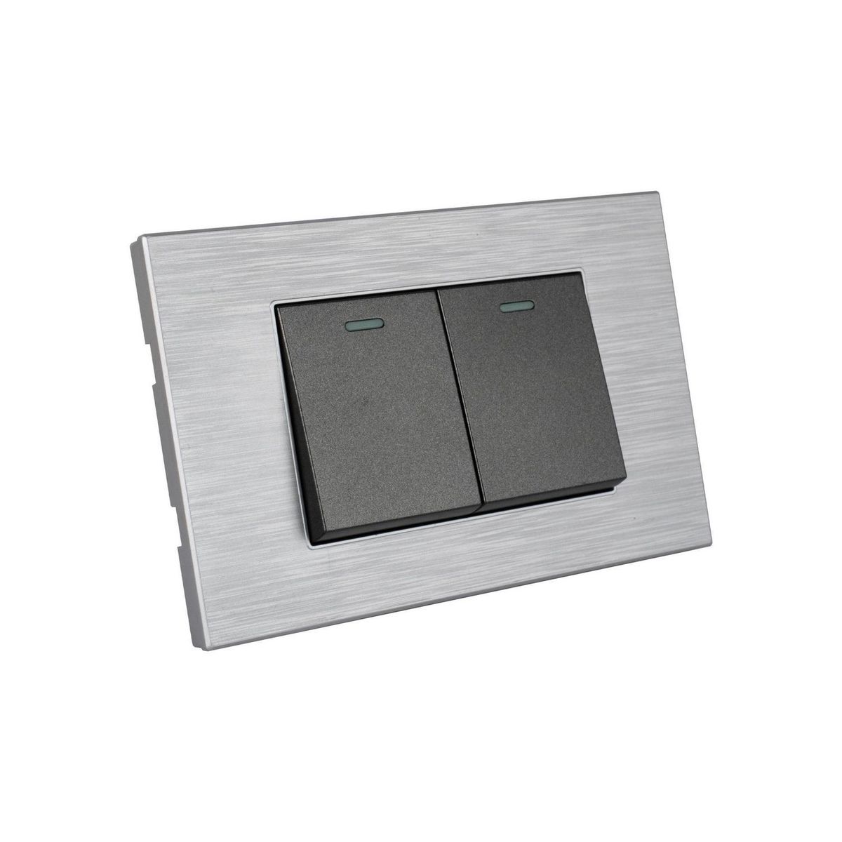 HALUX - Interruptor Doble Andromeda Metalico Negro