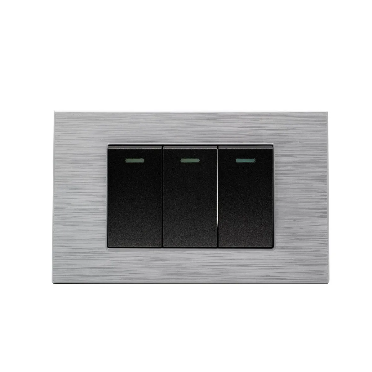 HALUX - Interruptor Triple Andromeda Metalico Negro