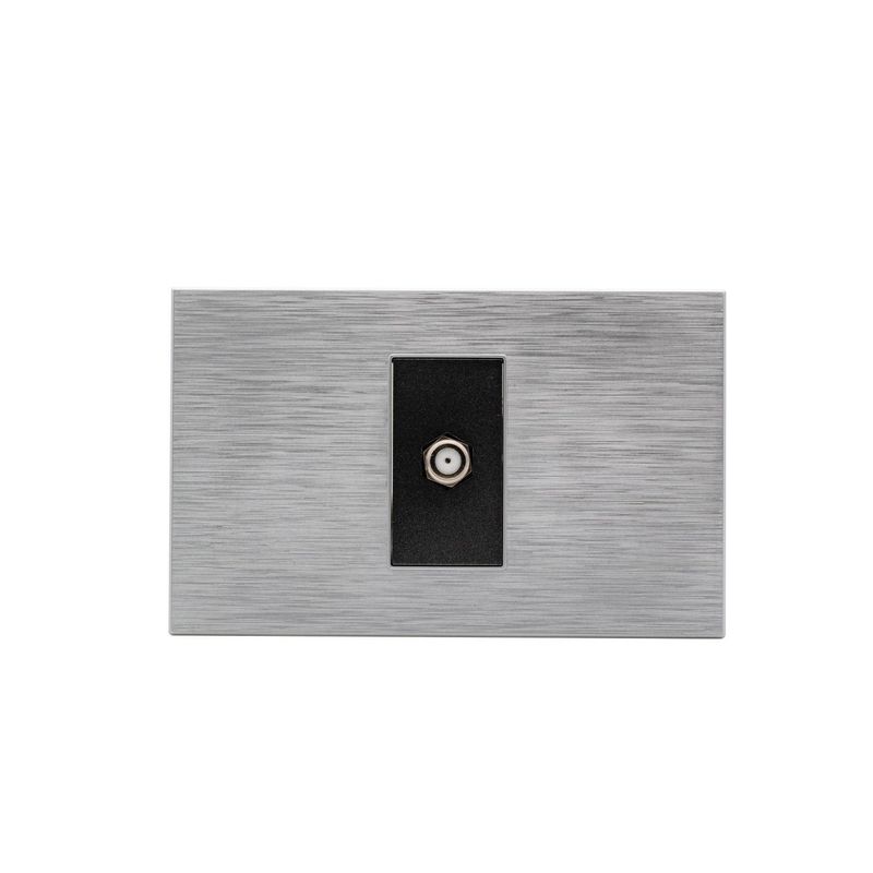 HALUX - Toma Coaxial TV Andromeda Metalico Negro
