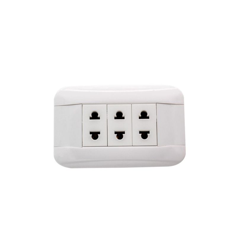 HALUX - Tomacorriente Triple Phoenix Blanco