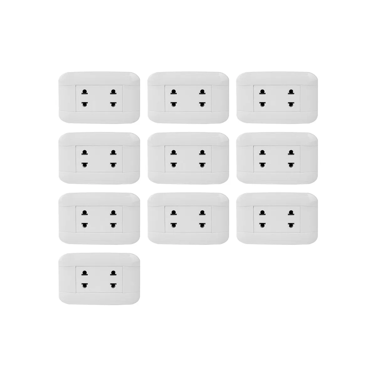 HALUX - Pack 10 Tomacorrientes Doble Phoenix Blanco