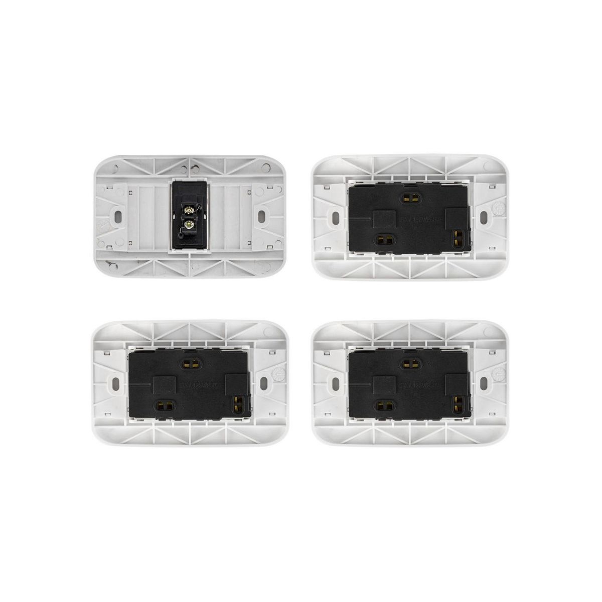 HALUX - Pack Interruptor Simple + 3 Tomacorrientes Doble P/T Phoenix Blanco