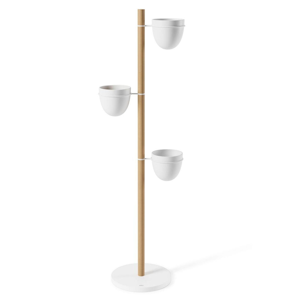 UMBRA - Macetero Pedestal 3 Plantas Blanco/Natural 44x138.5x