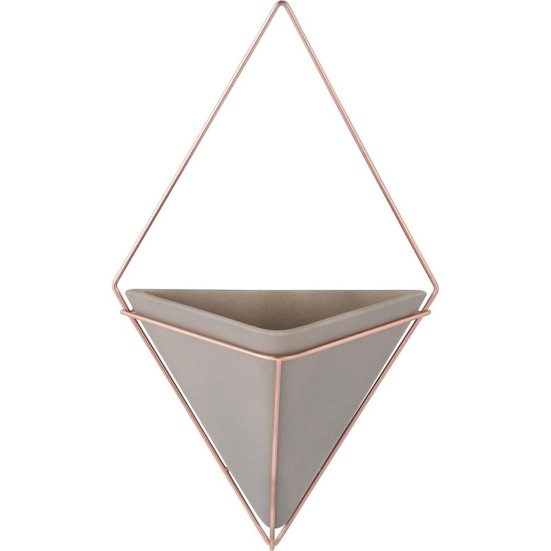 UMBRA - Macetero Mural Concreto/Cobre 10x38x
