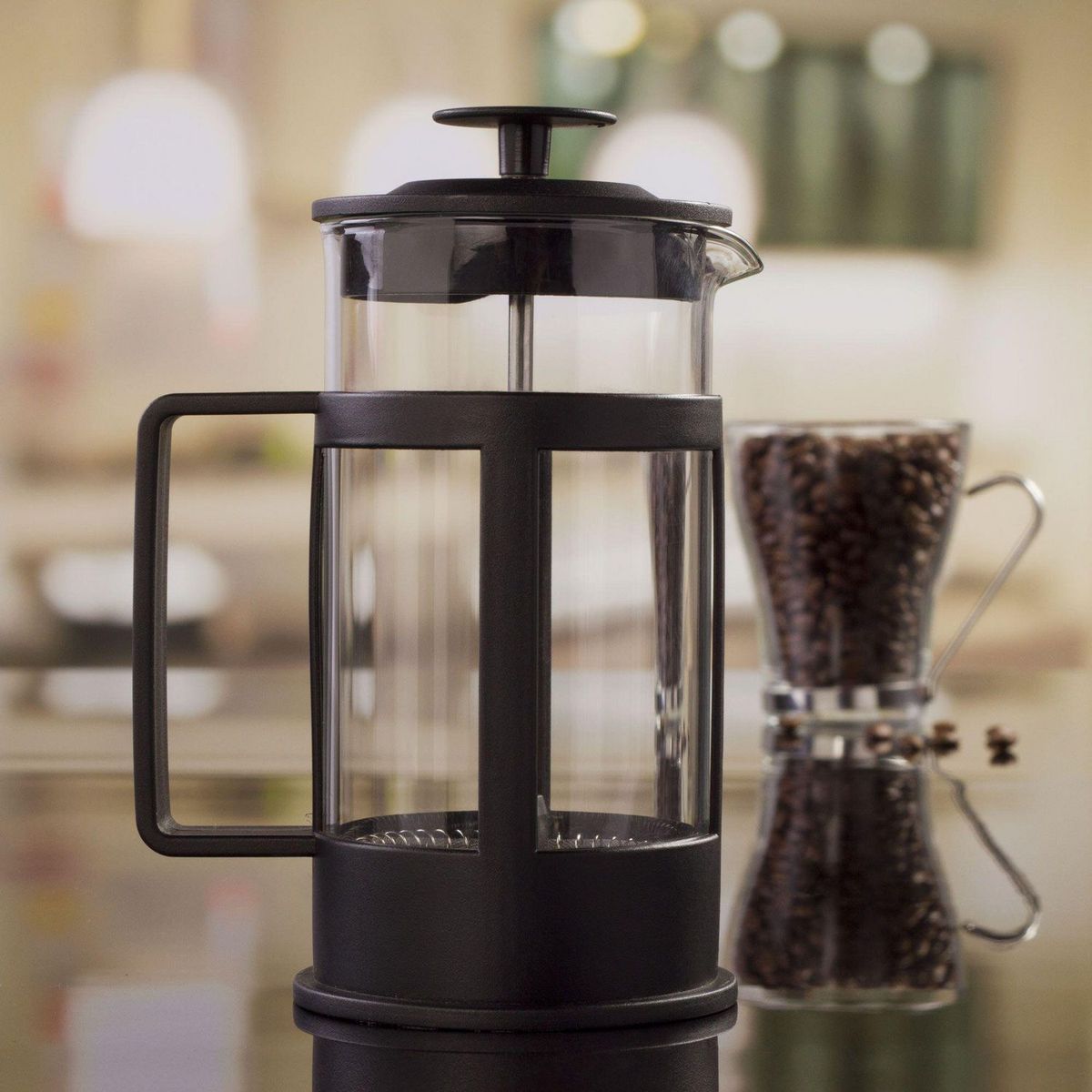 JUST HOME COLLECTION - Cafetera 350ML Presión Negra