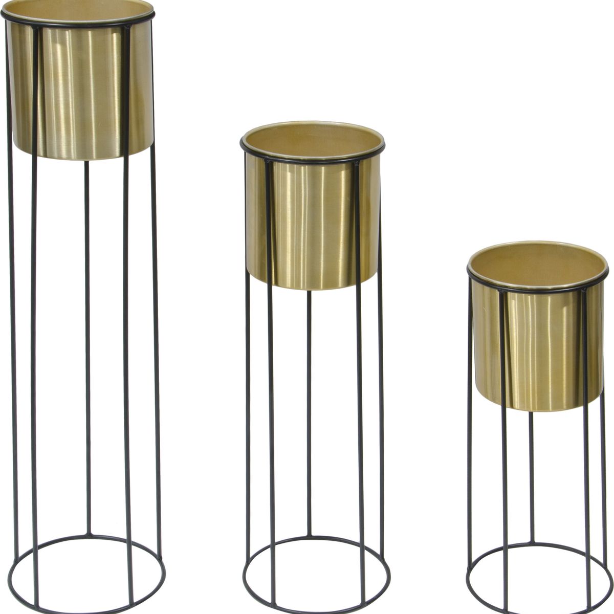 JUST HOME COLLECTION - Maceta con Base Metal Dorado 26x26x101cm