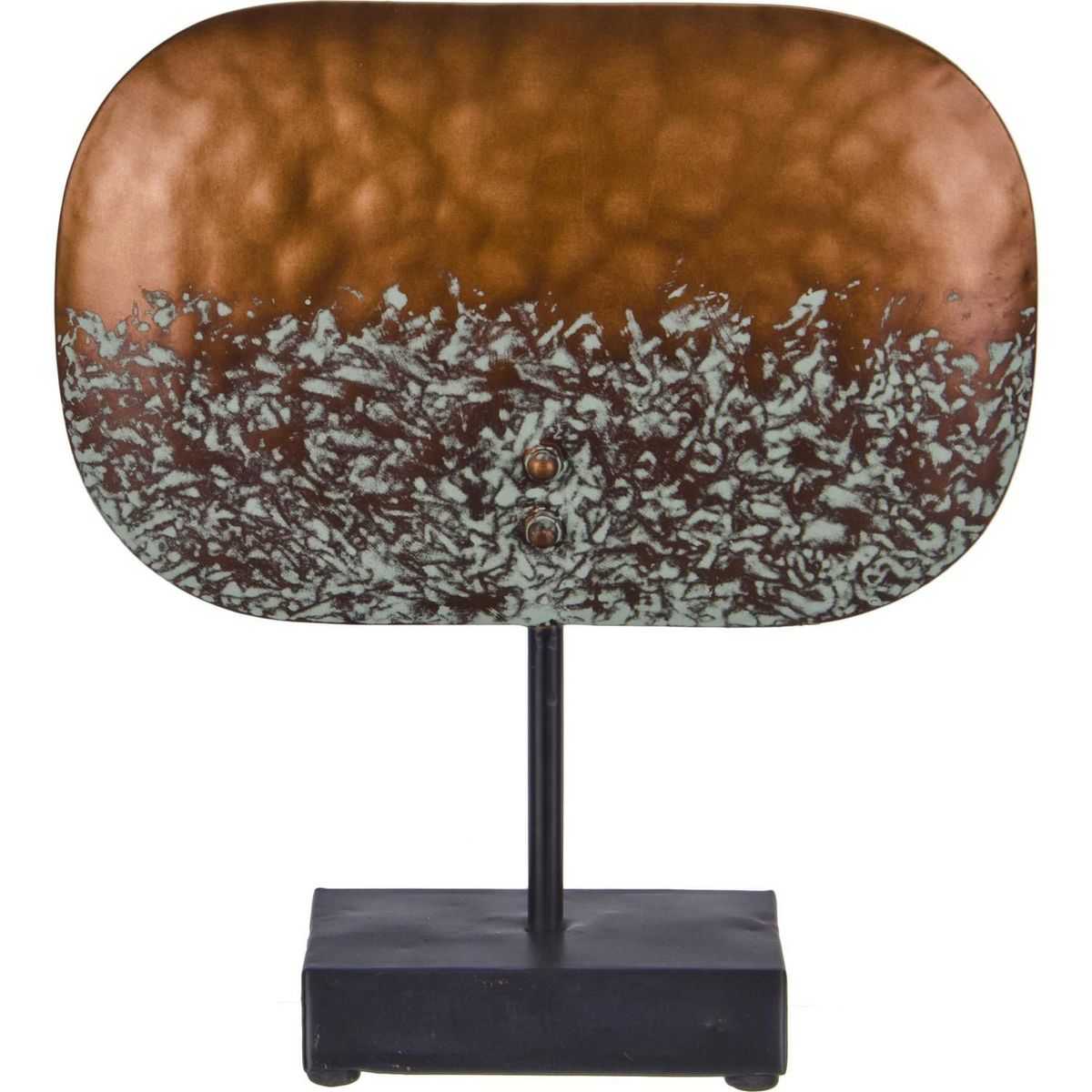 JUST HOME COLLECTION - Figura Decorativa Con Base Acero Cobre 28x30x8.5cm