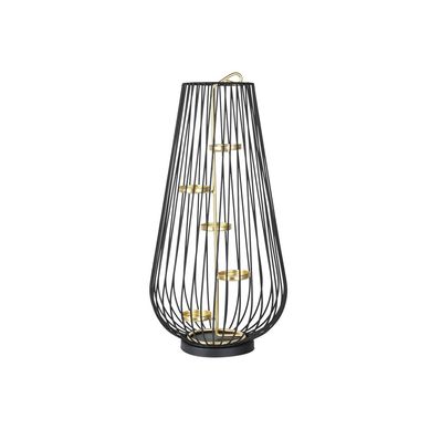Porta Tealight 5 Negro con Dorado 37c