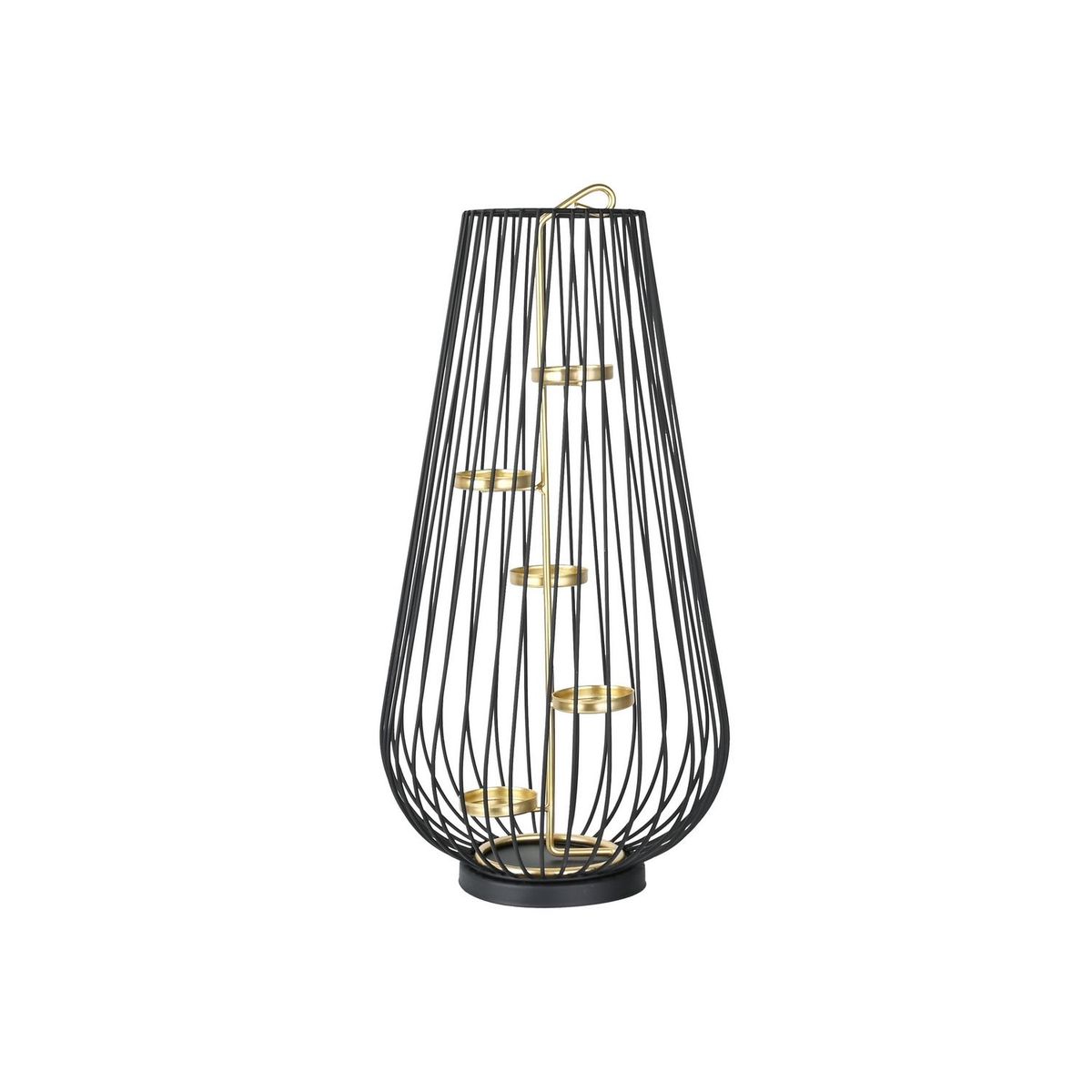 JUST HOME COLLECTION - Porta Tealight 5 Negro con Dorado 37c