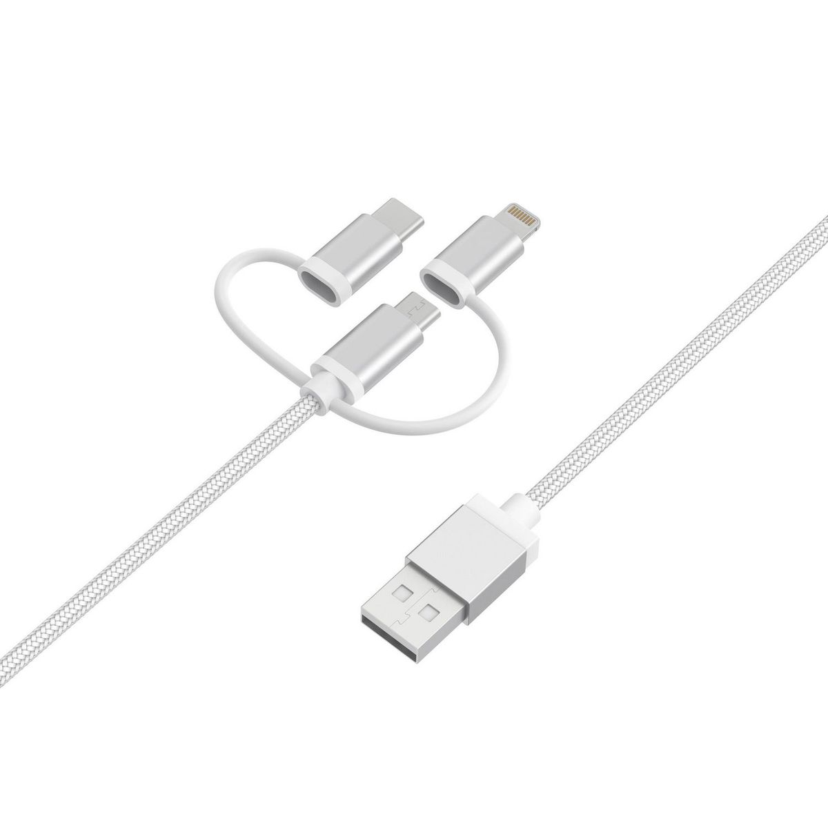 DAIRU - Cable USB 3 en 1 Micro/Lightnin
