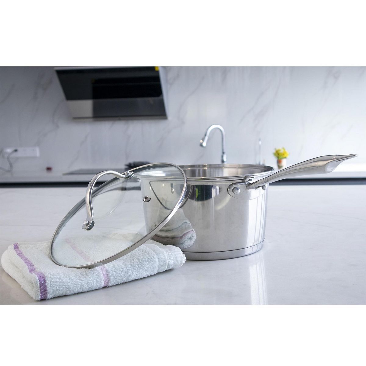 JUST HOME COLLECTION - Perol Acero Con Tapa 20cm