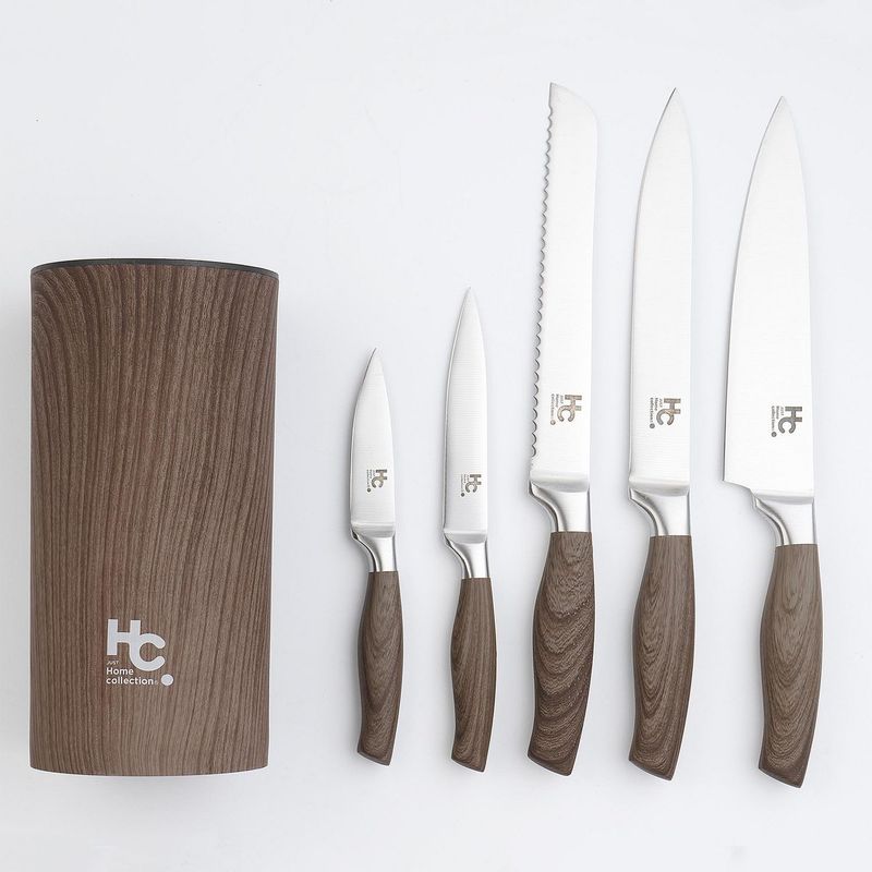 JUST HOME COLLECTION - Set x6 Cuchillos y Base
