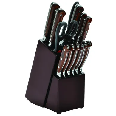 Cuchillo Acero Inoxidable Mango de Madera 14 Unidades