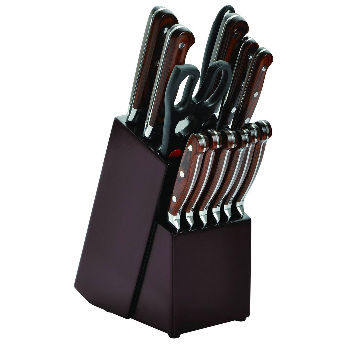 JUST HOME COLLECTION - Cuchillo Acero Inoxidable Mango de Madera 14 Unidades