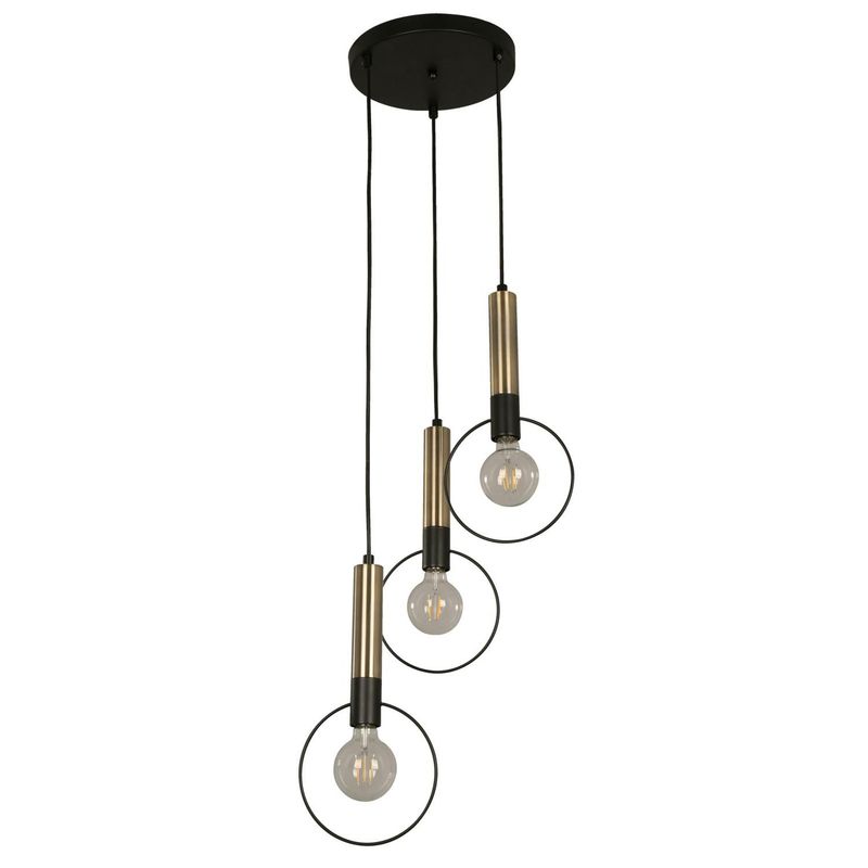 MODERN LIGHTING - Lámpara de Techo Negro 3L E27