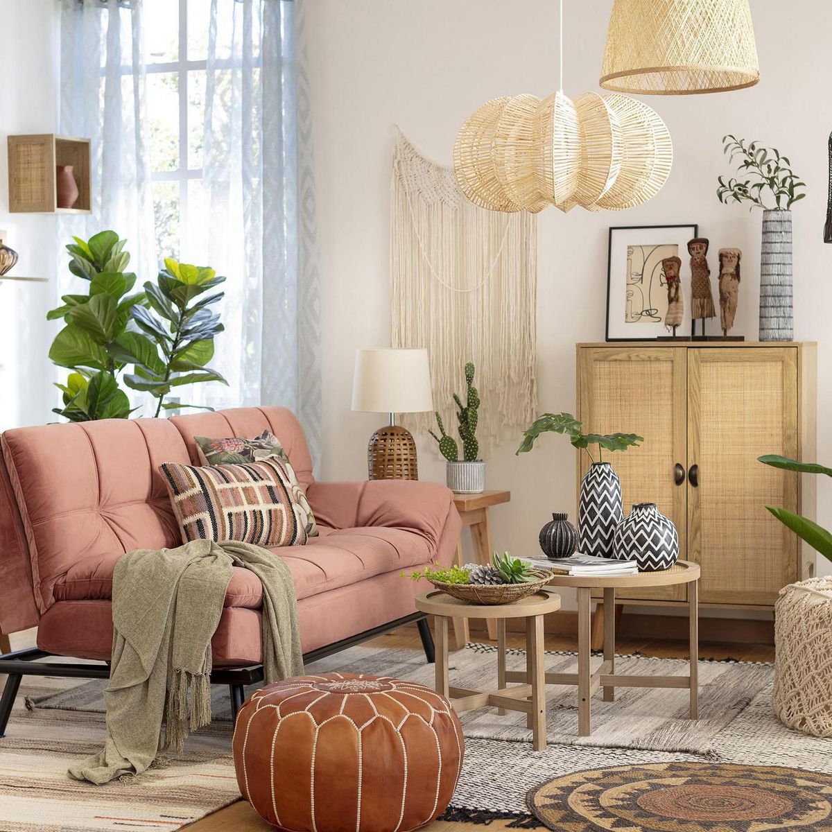 JUST HOME COLLECTION - Mesa de Centro Rattan 60X60X44