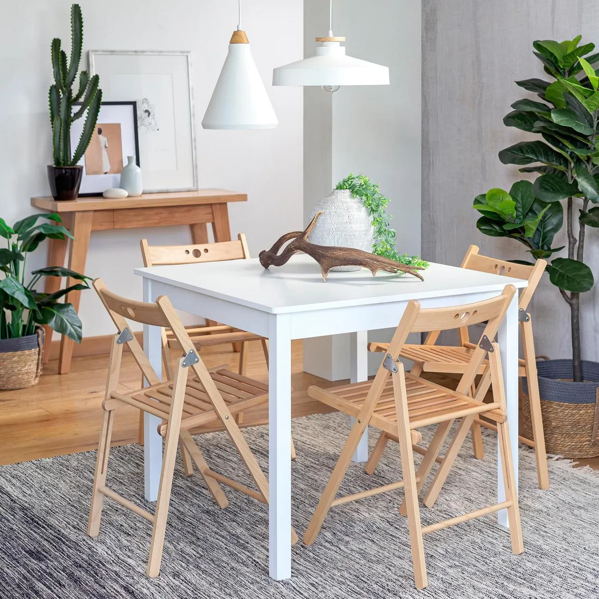 JUST HOME COLLECTION - Silla de Comedor plegable madera Natural