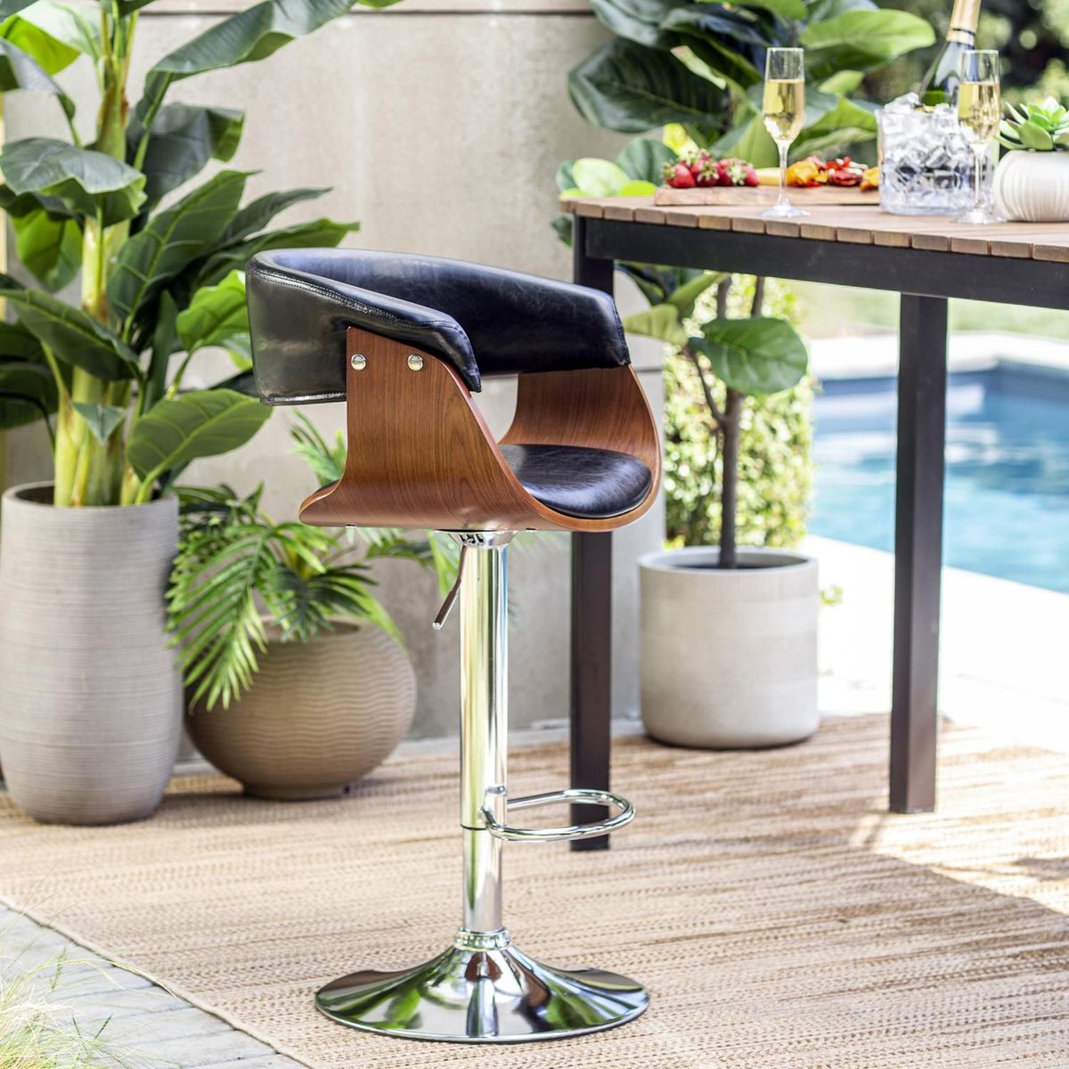 JUST HOME COLLECTION - Silla Bar madera Toledo Negro