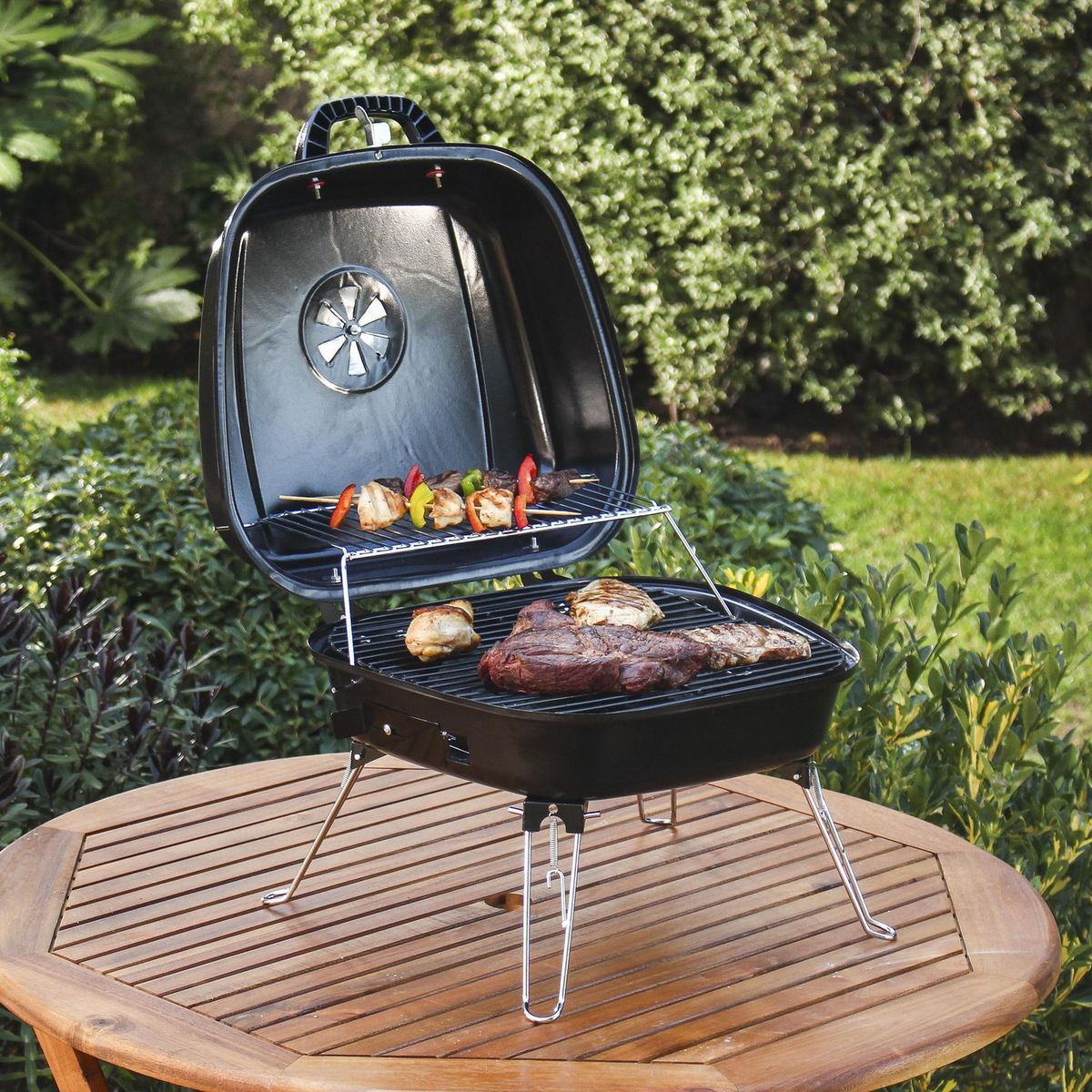 MR BEEF - Parrilla a Carbón Portátil 63x40x36cm