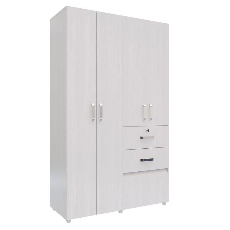 JUST HOME COLLECTION - Ropero 6 Puertas 2 Cajones Melamina con Zapatera Blanco