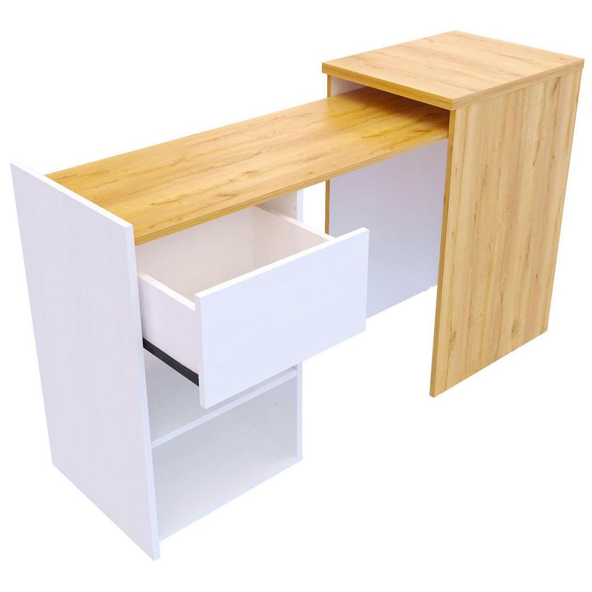 MADERKIT - Escritorio de Oficina melamina Spazio Duna/Blanco